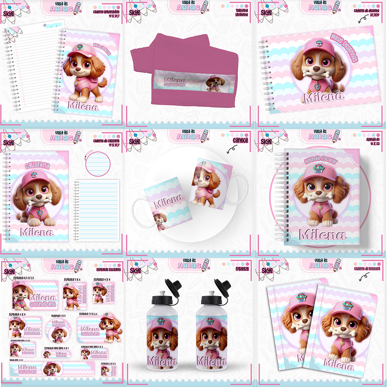 Arquivo Encadernação Kit Escolar - Skye 1