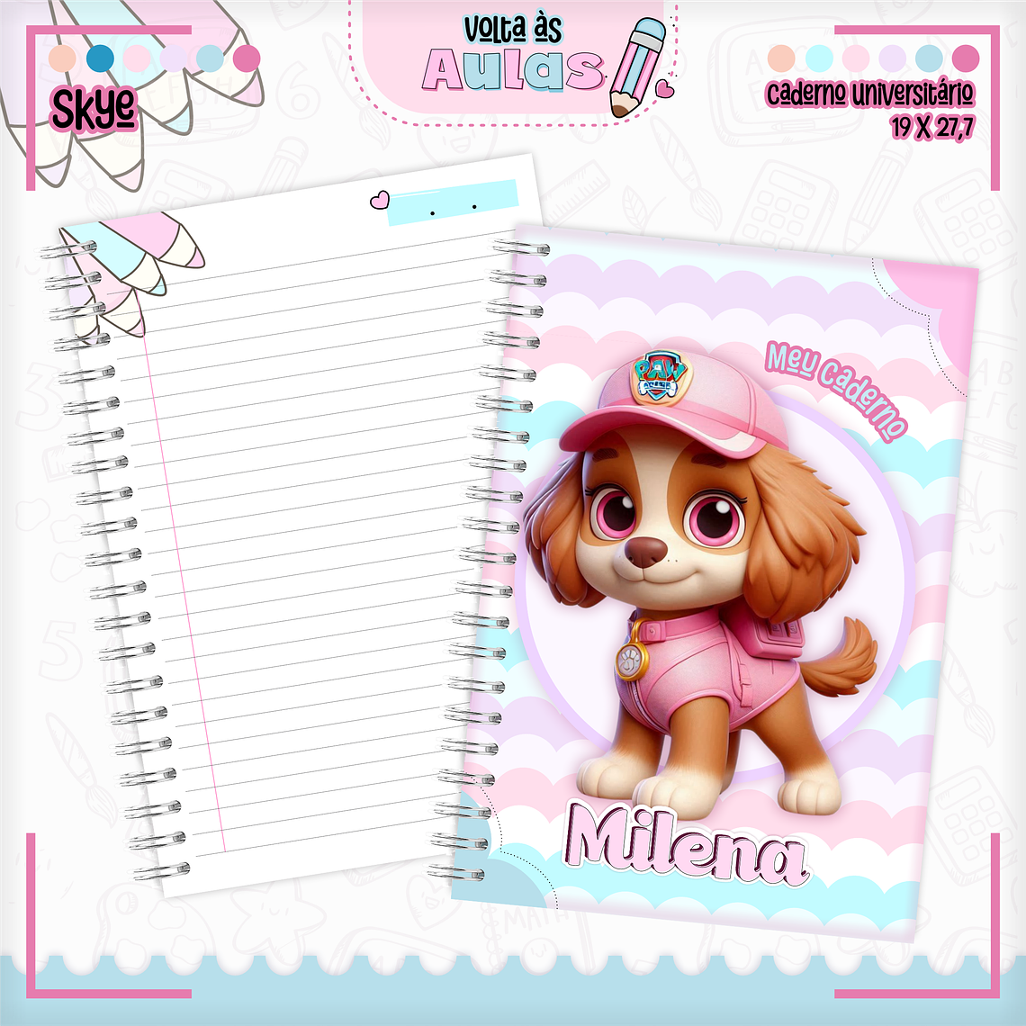 Arquivo Encadernação Kit Escolar - Skye 2
