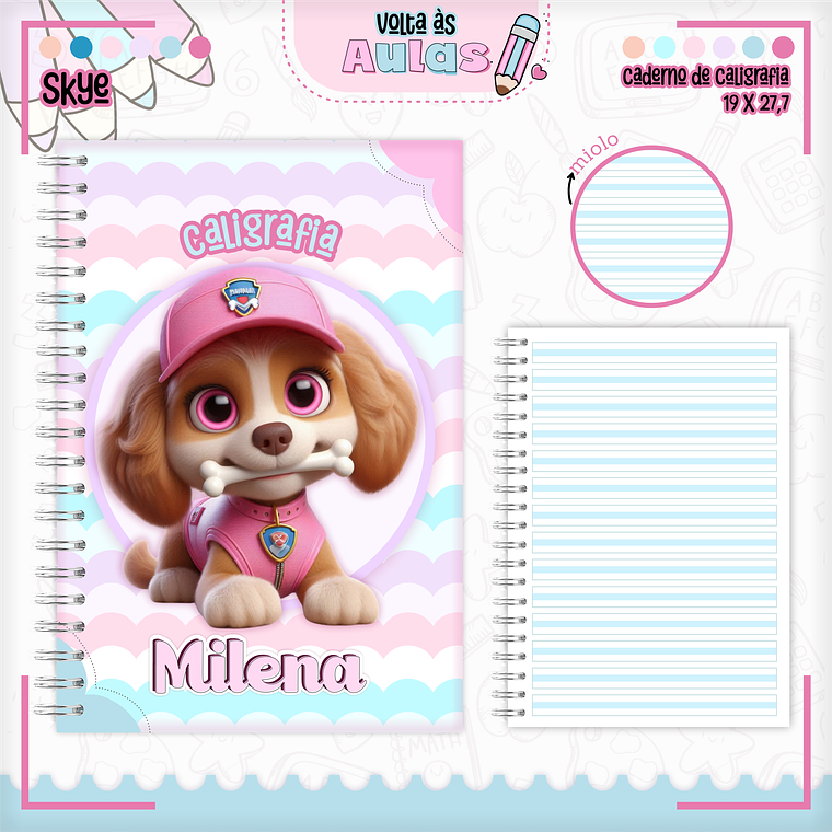 Arquivo Encadernação Kit Escolar - Skye 3