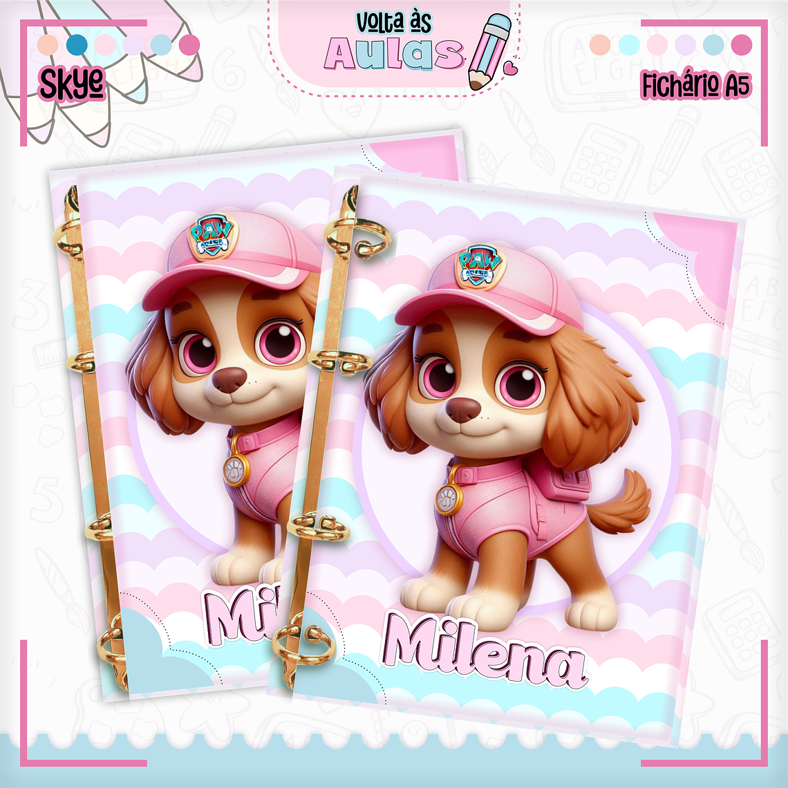 Arquivo Encadernação Kit Escolar - Skye 8