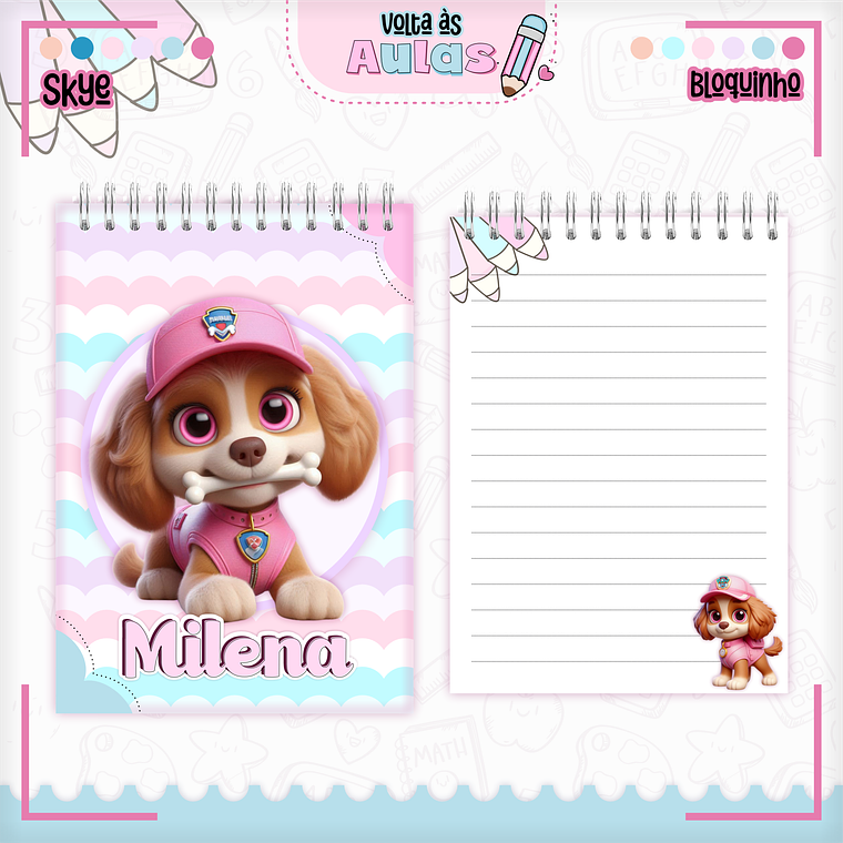 Arquivo Encadernação Kit Escolar - Skye 12