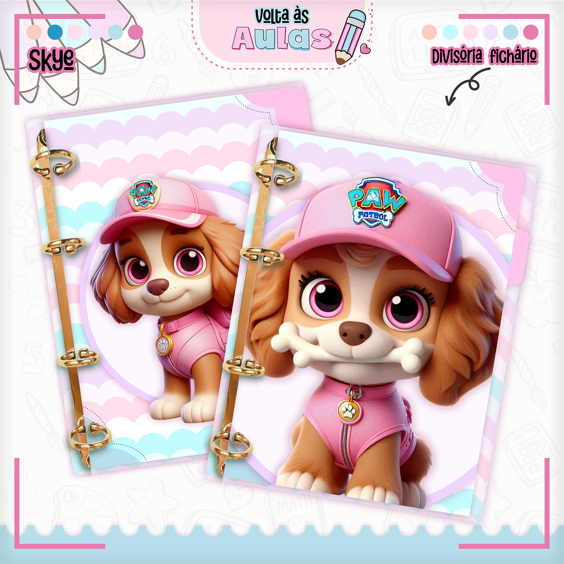 Arquivo Encadernação Kit Escolar - Skye 13