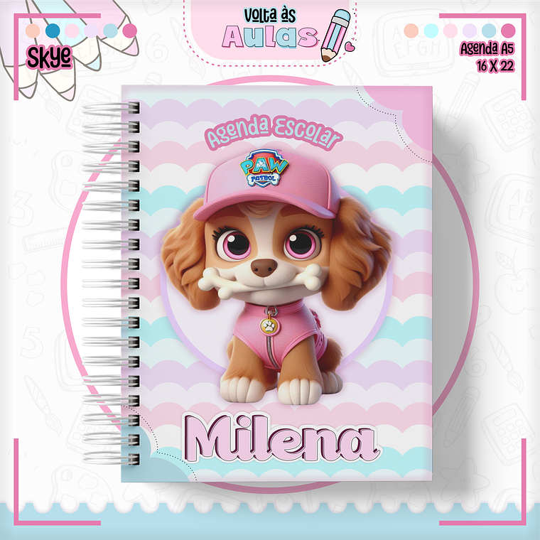 Arquivo Encadernação Kit Escolar - Skye 16