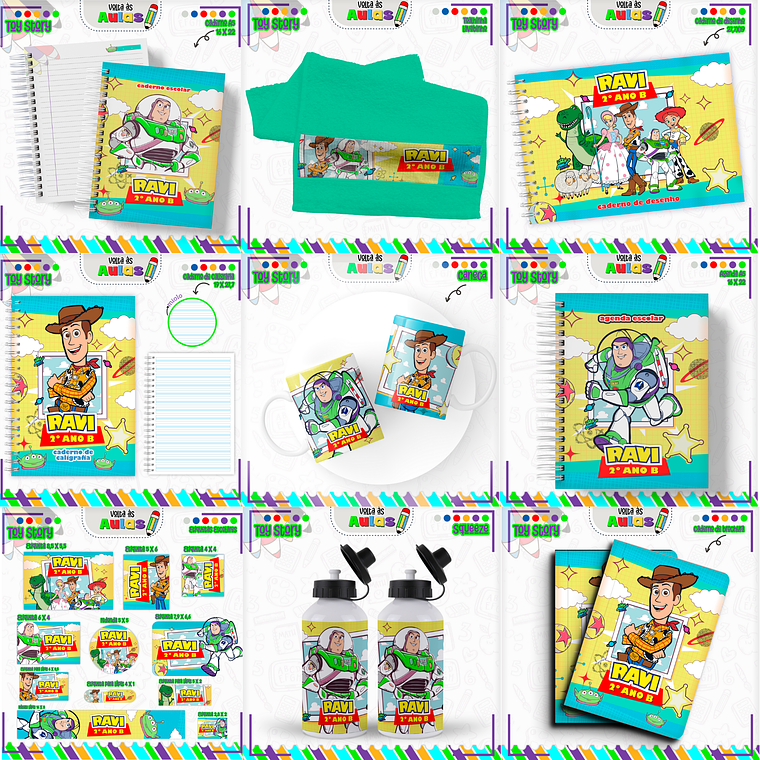 Arquivo Encadernação Kit Escolar - Toy Story 1