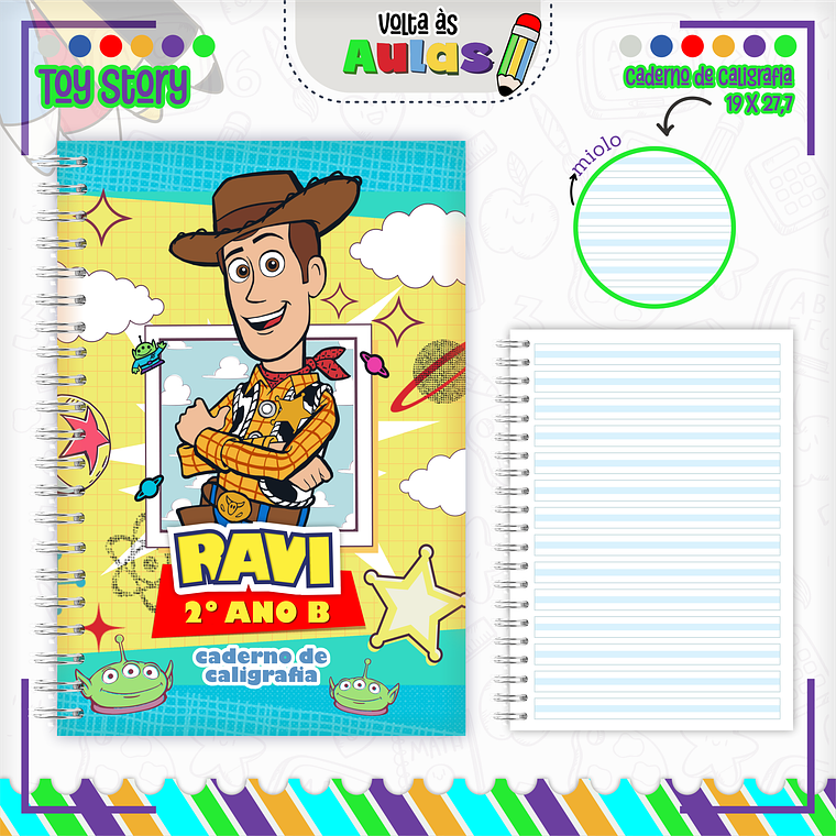 Arquivo Encadernação Kit Escolar - Toy Story 2