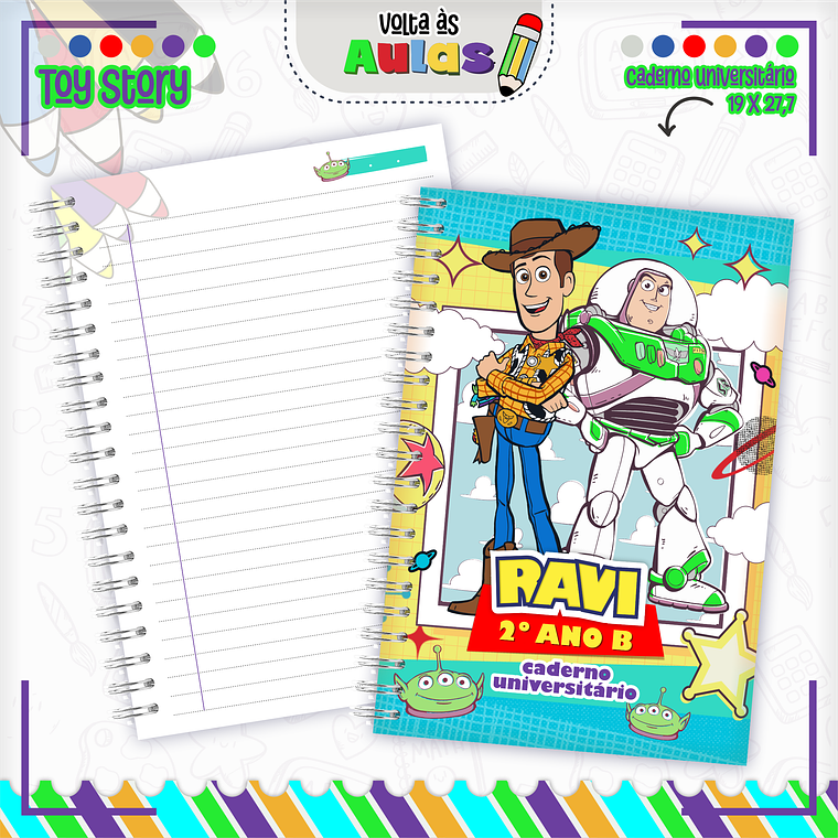 Arquivo Encadernação Kit Escolar - Toy Story 3