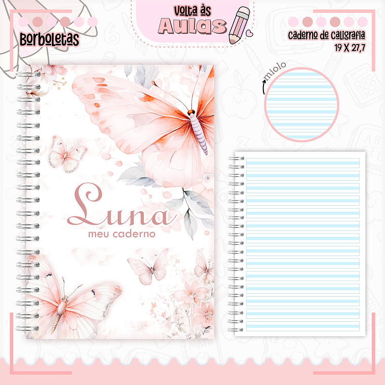 Arquivo Encadernação Kit Escolar - Borboletas 2