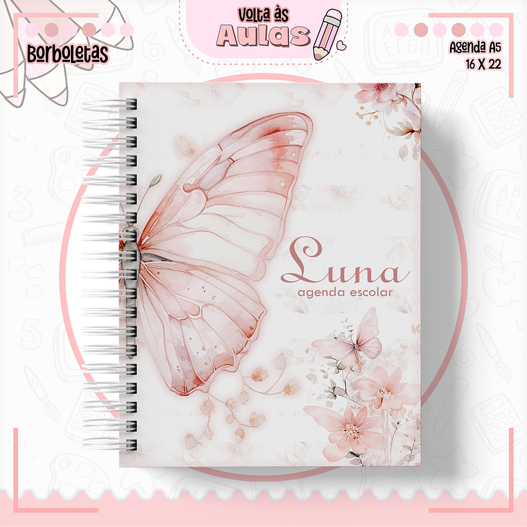 Arquivo Encadernação Kit Escolar - Borboletas 3