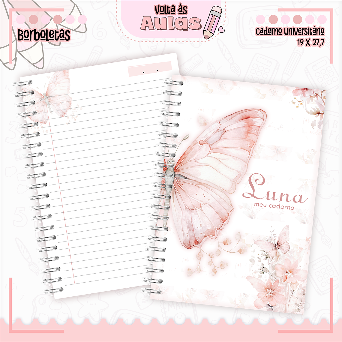 Arquivo Encadernação Kit Escolar - Borboletas 6