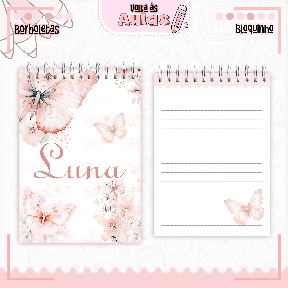 Arquivo Encadernação Kit Escolar - Borboletas 8
