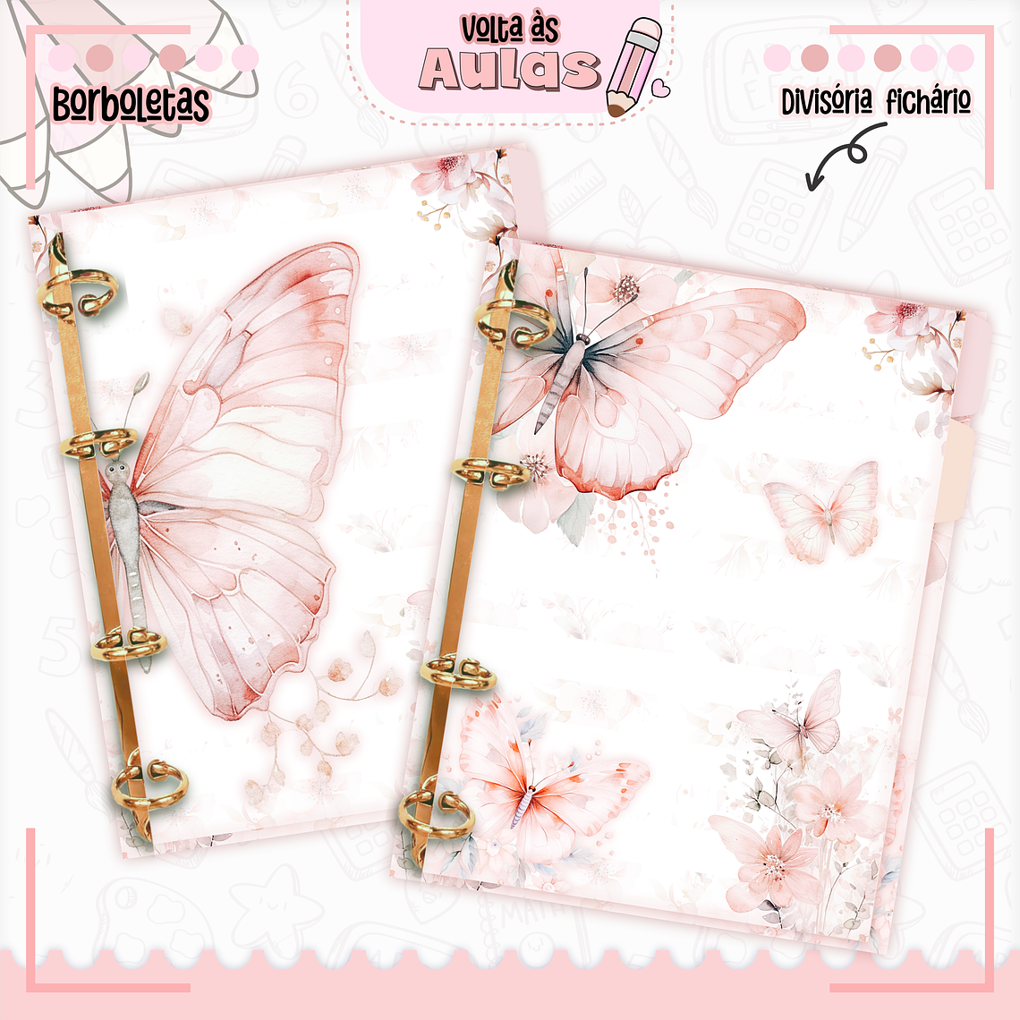 Arquivo Encadernação Kit Escolar - Borboletas 9