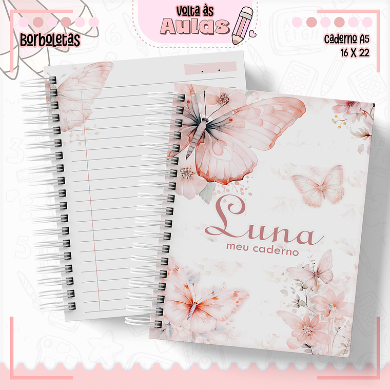 Arquivo Encadernação Kit Escolar - Borboletas 10