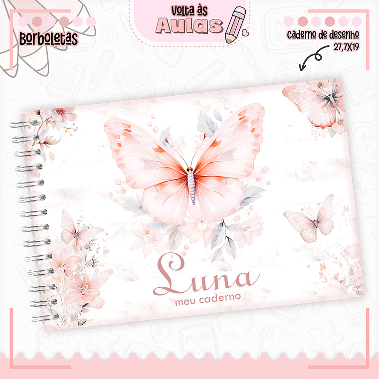 Arquivo Encadernação Kit Escolar - Borboletas 11