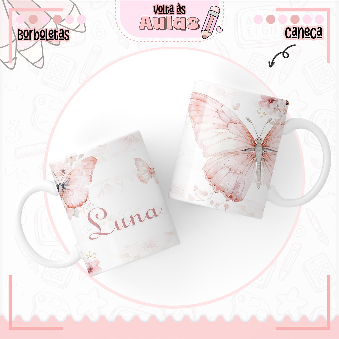 Arquivo Encadernação Kit Escolar - Borboletas 13