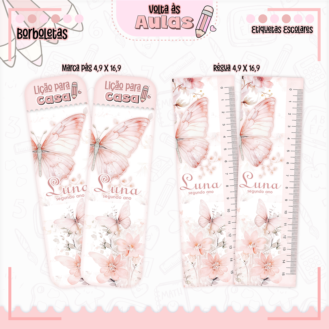 Arquivo Encadernação Kit Escolar - Borboletas 14
