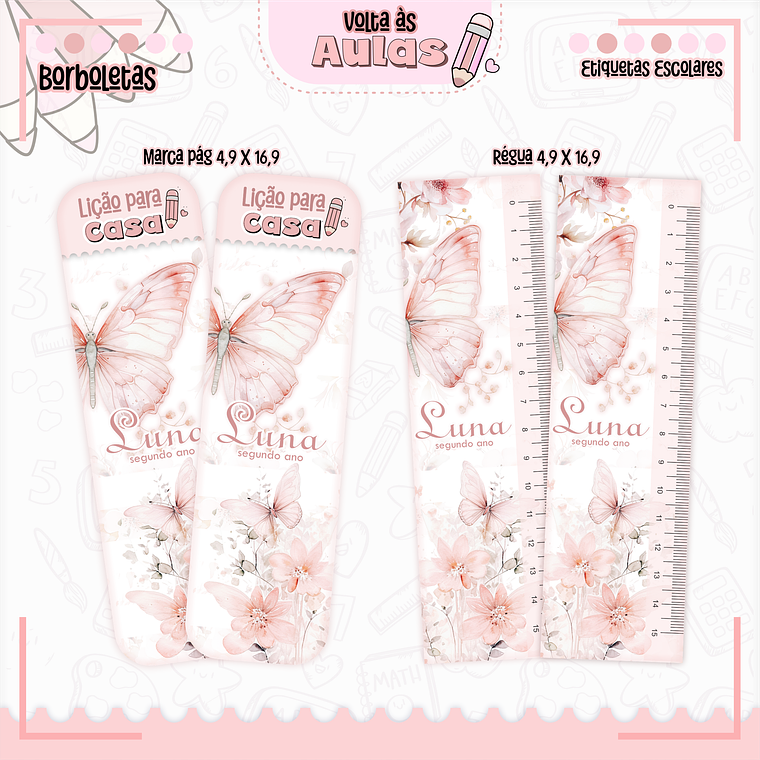 Arquivo Encadernação Kit Escolar - Borboletas 14