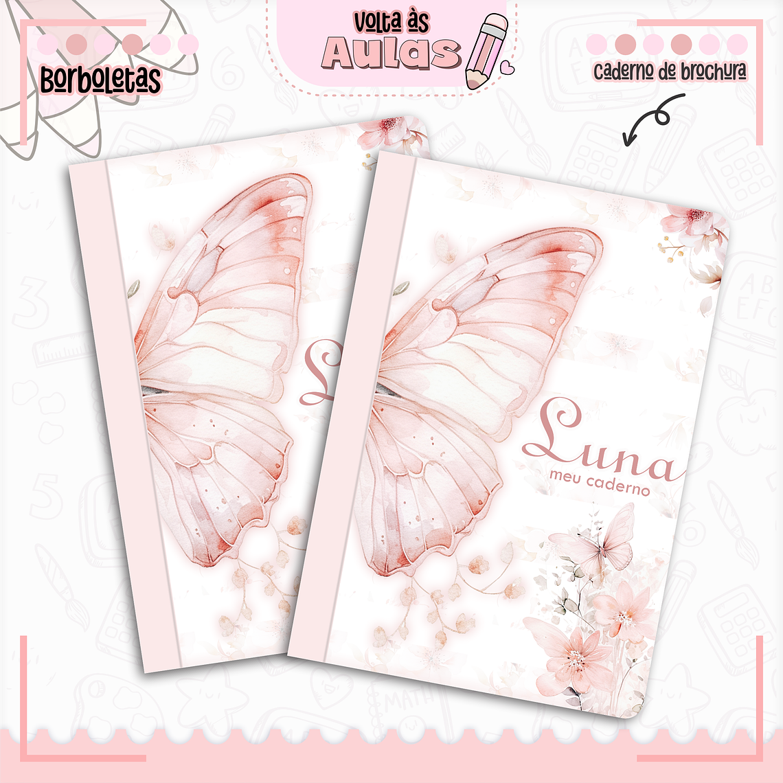 Arquivo Encadernação Kit Escolar - Borboletas 16