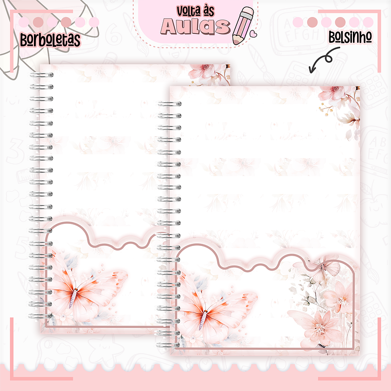 Arquivo Encadernação Kit Escolar - Borboletas 5