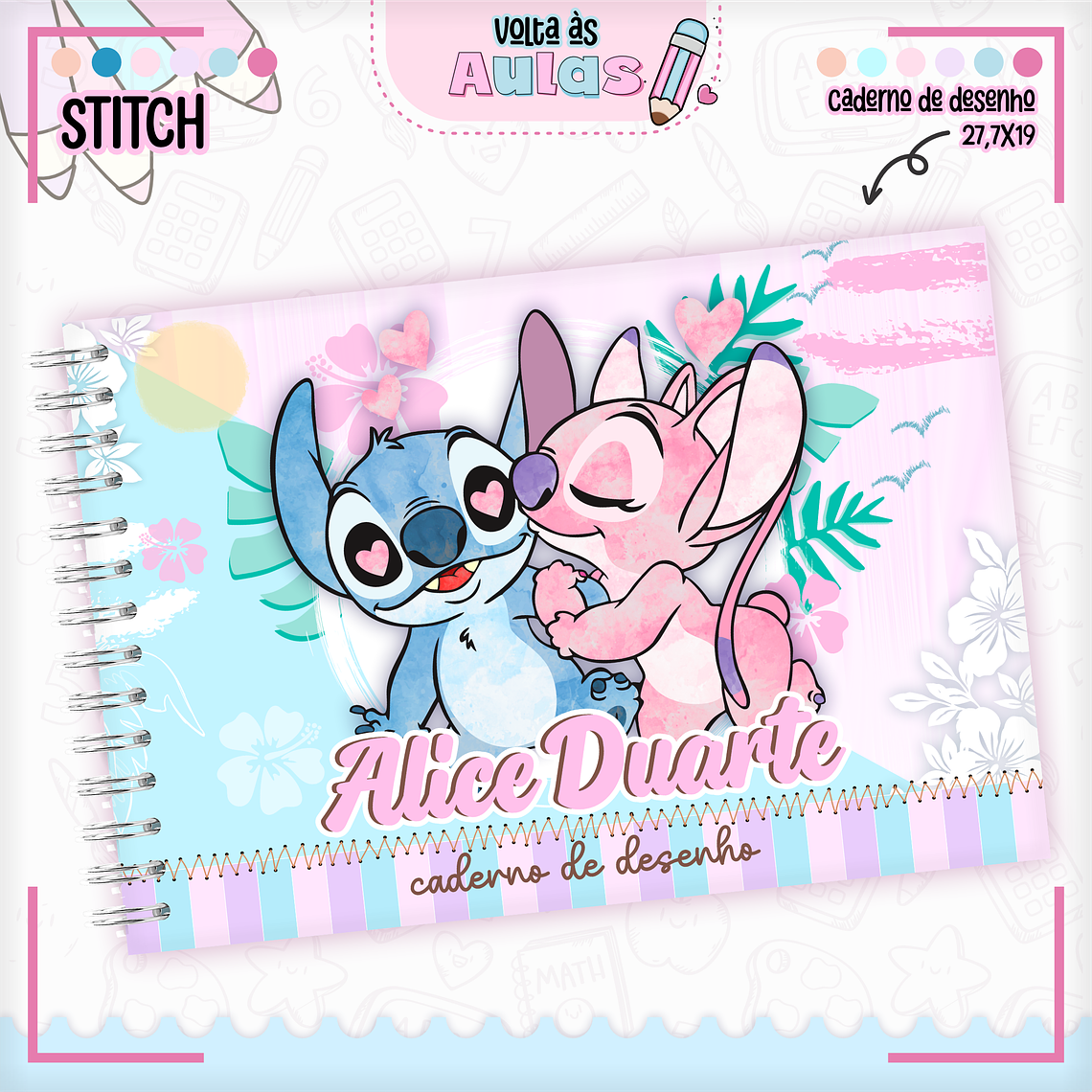 Arquivo Encadernação Kit Escolar - Stitch e Angel  5