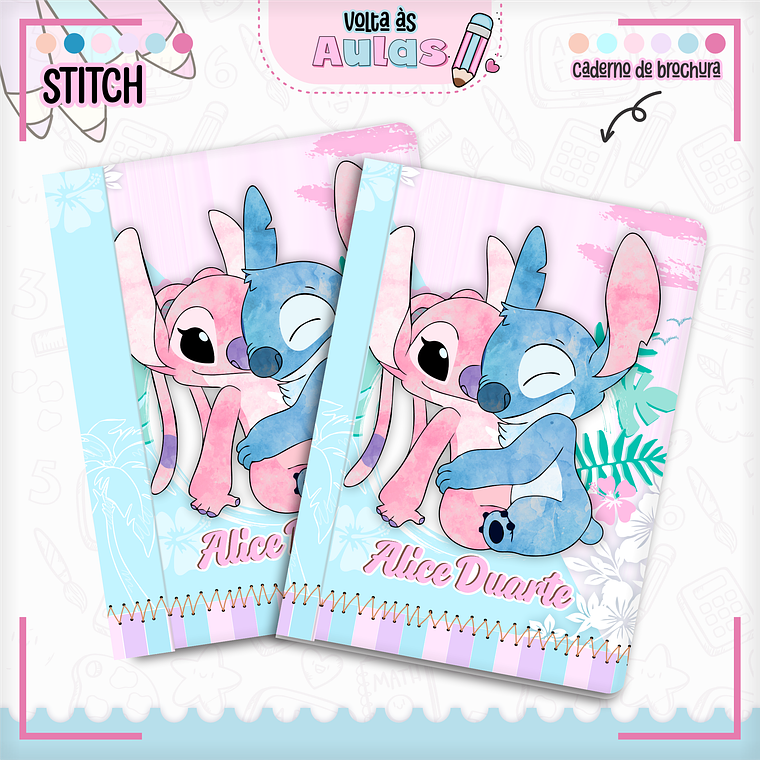 Arquivo Encadernação Kit Escolar - Stitch e Angel  7