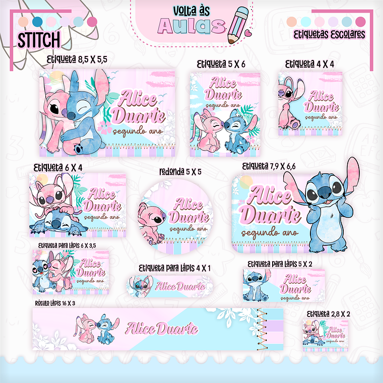 Arquivo Encadernação Kit Escolar - Stitch e Angel  9