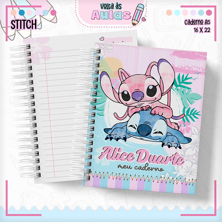 Arquivo Encadernação Kit Escolar - Stitch e Angel  10