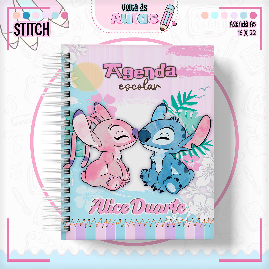 Arquivo Encadernação Kit Escolar - Stitch e Angel  11