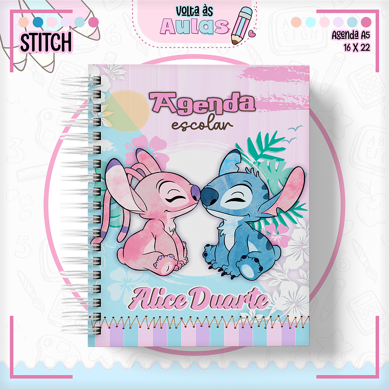 Arquivo Encadernação Kit Escolar - Stitch e Angel  11