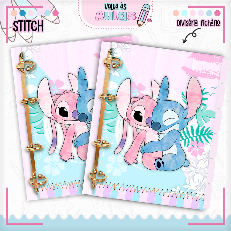 Arquivo Encadernação Kit Escolar - Stitch e Angel  12
