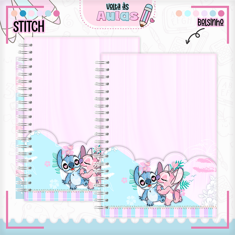 Arquivo Encadernação Kit Escolar - Stitch e Angel  13