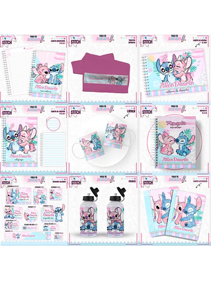 Arquivo Encadernação Kit Escolar - Stitch e Angel 