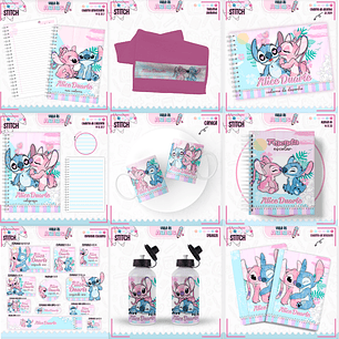 Arquivo Encadernação Kit Escolar - Stitch e Angel 