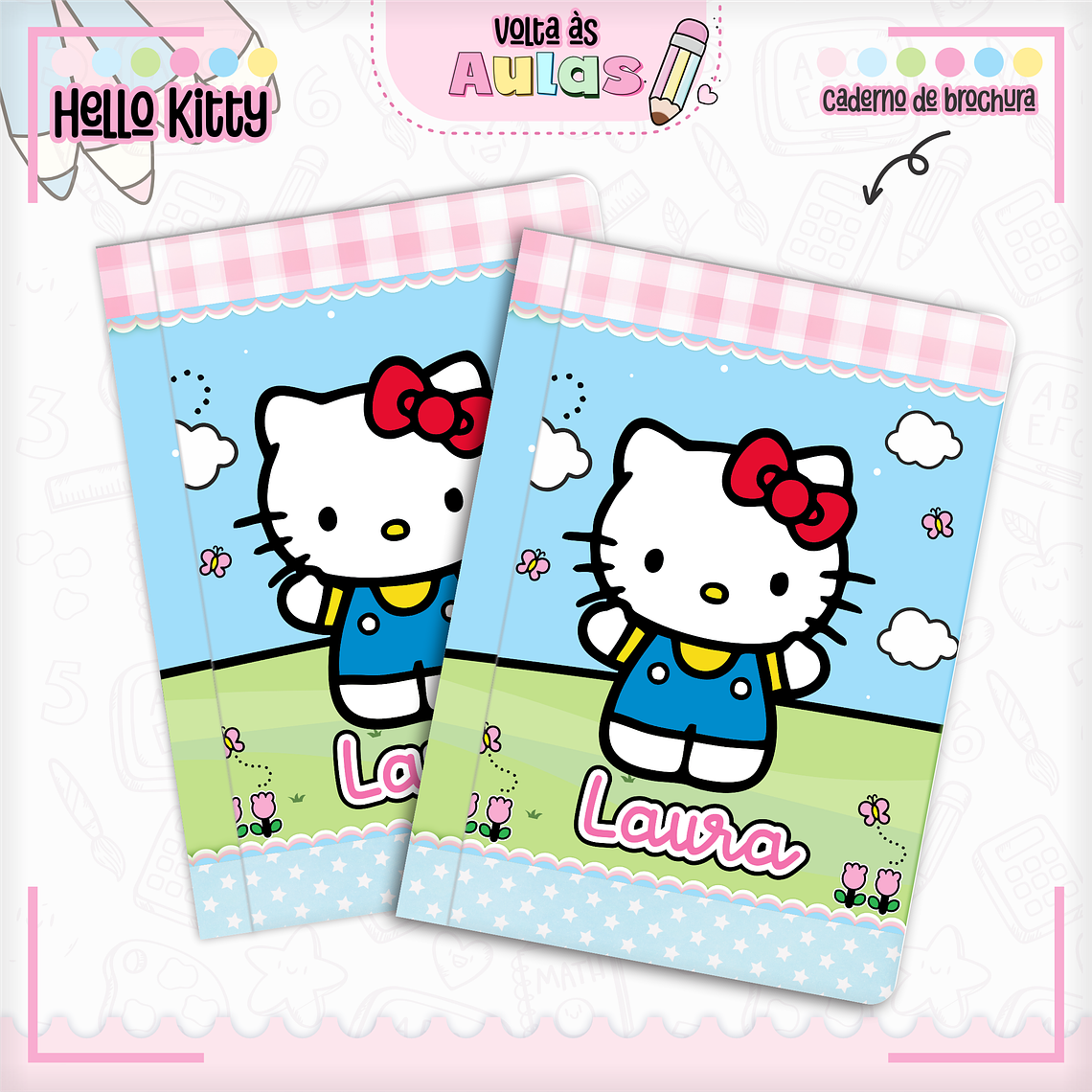 Arquivo Encadernação Kit Escolar - Hello Kitty  3