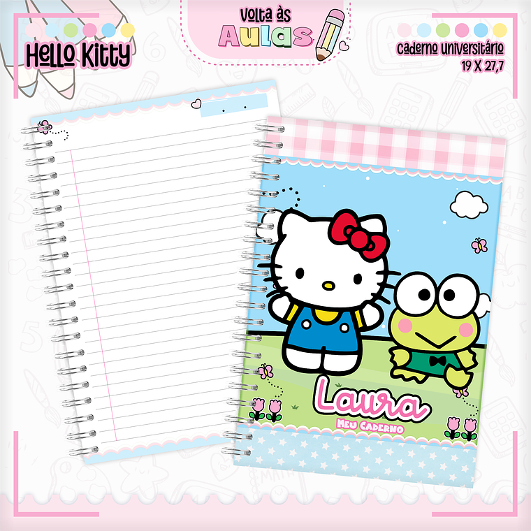 Arquivo Encadernação Kit Escolar - Hello Kitty  5