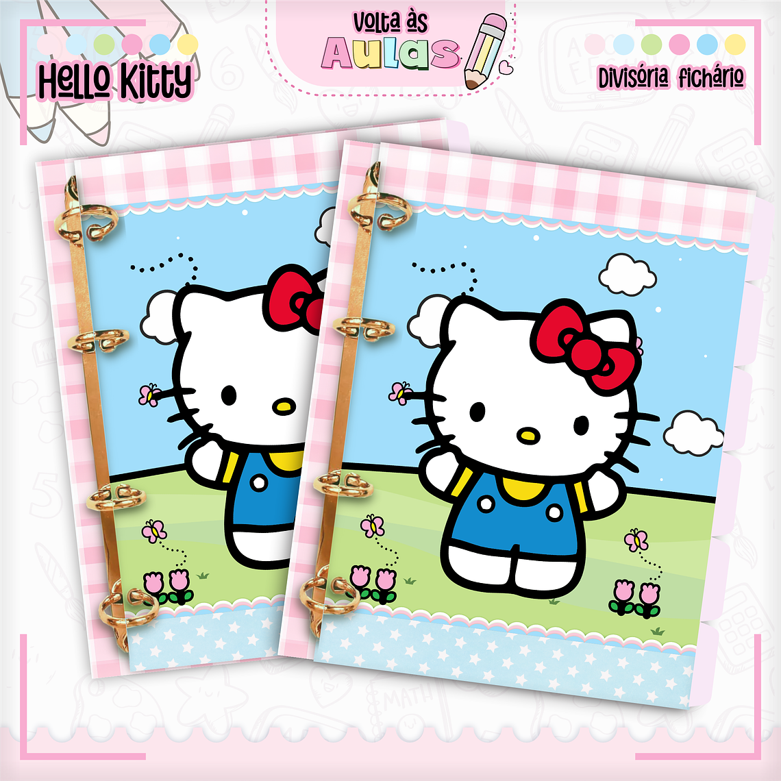 Arquivo Encadernação Kit Escolar - Hello Kitty  6