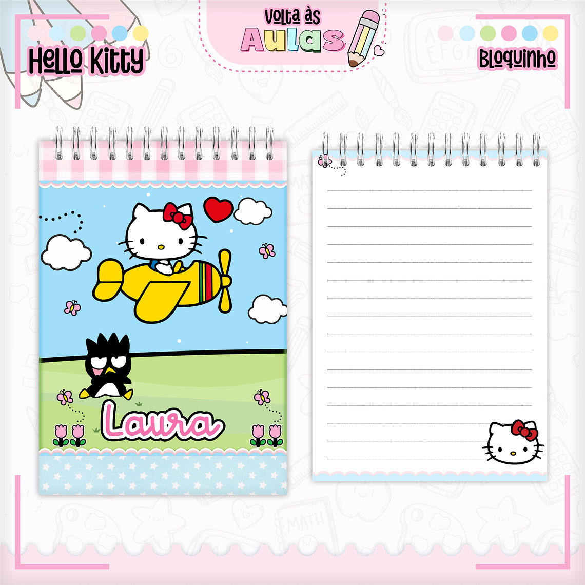 Arquivo Encadernação Kit Escolar - Hello Kitty  7