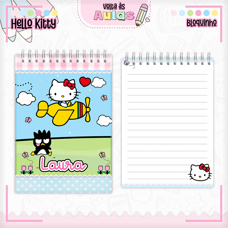 Arquivo Encadernação Kit Escolar - Hello Kitty  7