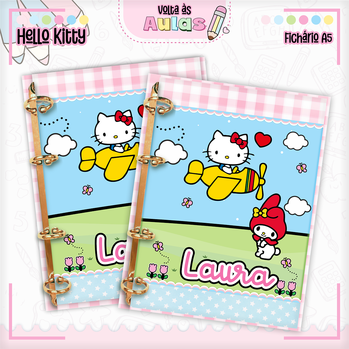 Arquivo Encadernação Kit Escolar - Hello Kitty  9