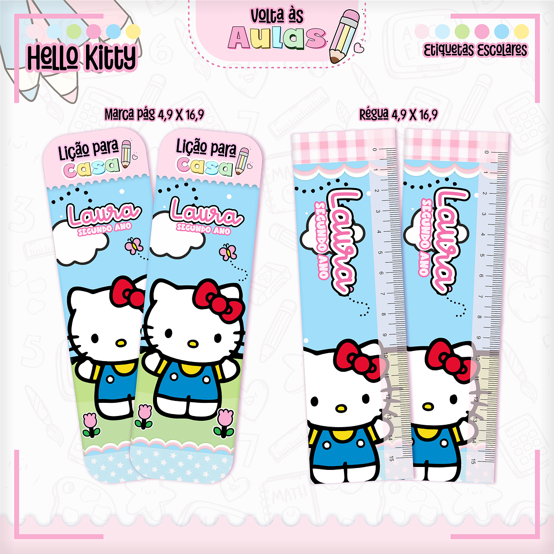 Arquivo Encadernação Kit Escolar - Hello Kitty  12