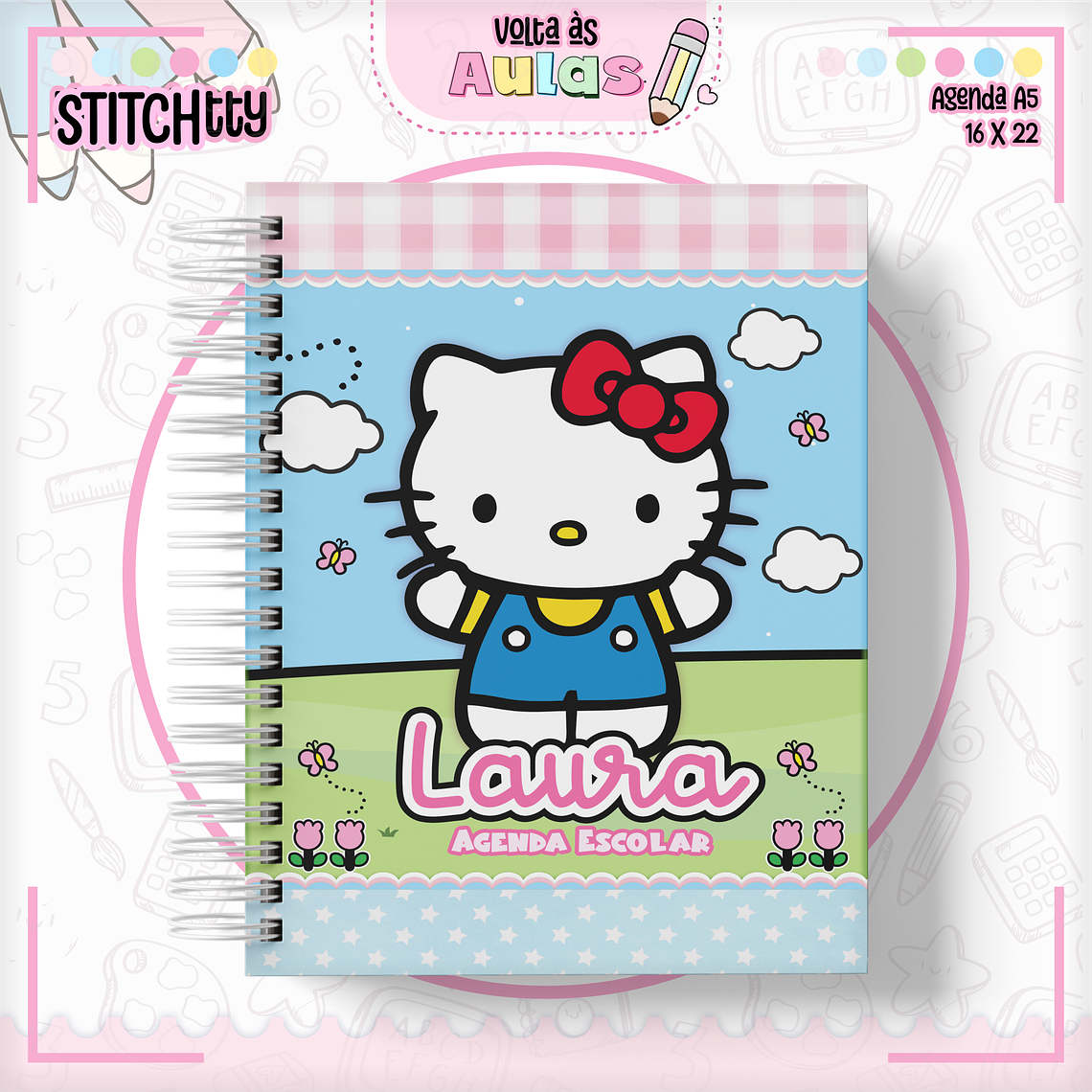 Arquivo Encadernação Kit Escolar - Hello Kitty  14