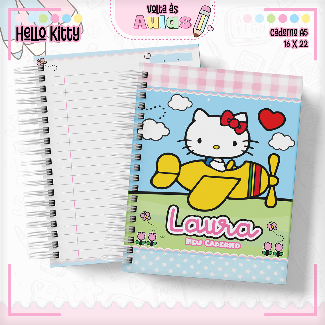 Arquivo Encadernação Kit Escolar - Hello Kitty  15