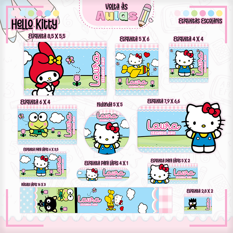 Arquivo Encadernação Kit Escolar - Hello Kitty  16