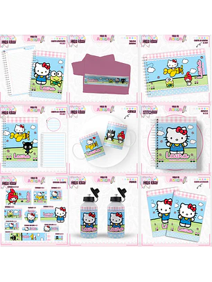 Arquivo Encadernação Kit Escolar - Hello Kitty 