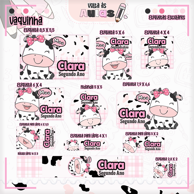 Arquivo Encadernação Kit Escolar - Vaquinha 12