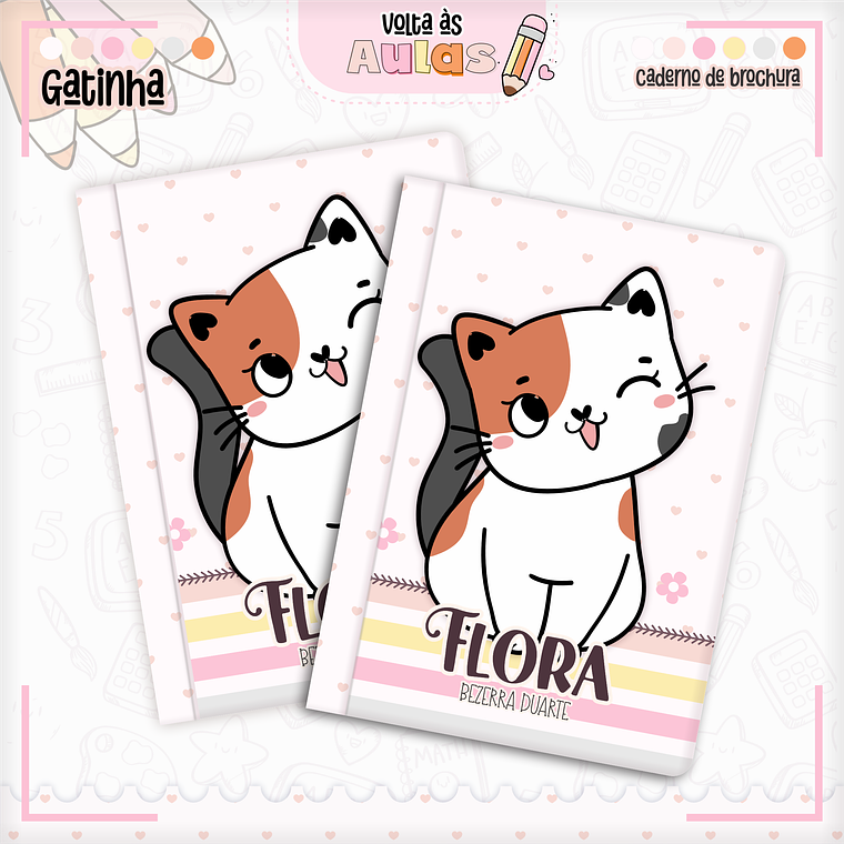 Arquivo Encadernação Kit Escolar - Gatinha 2