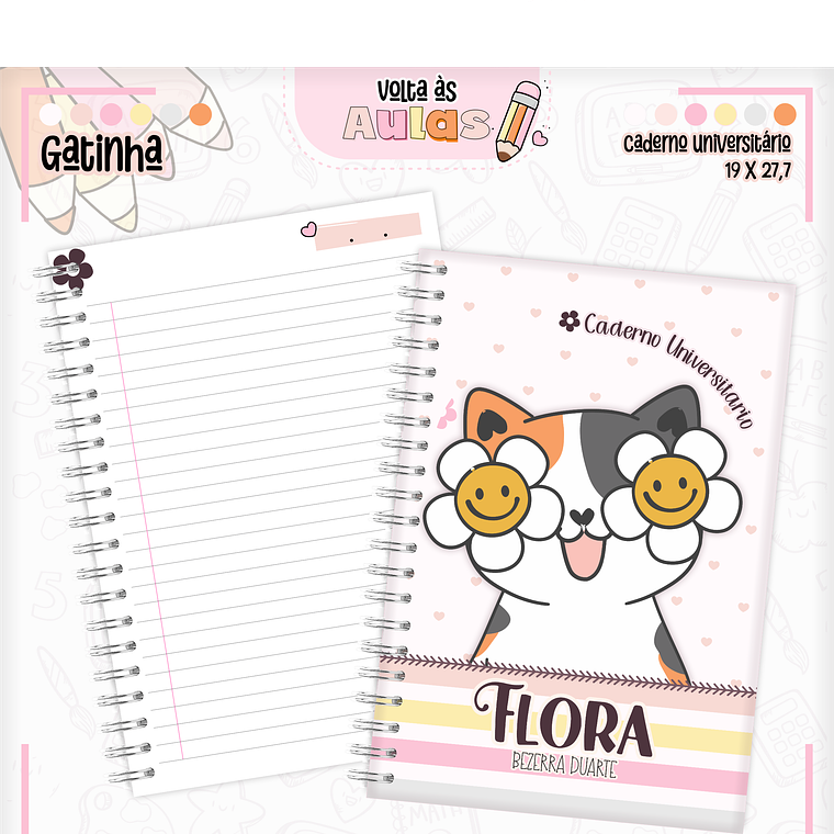 Arquivo Encadernação Kit Escolar - Gatinha 3