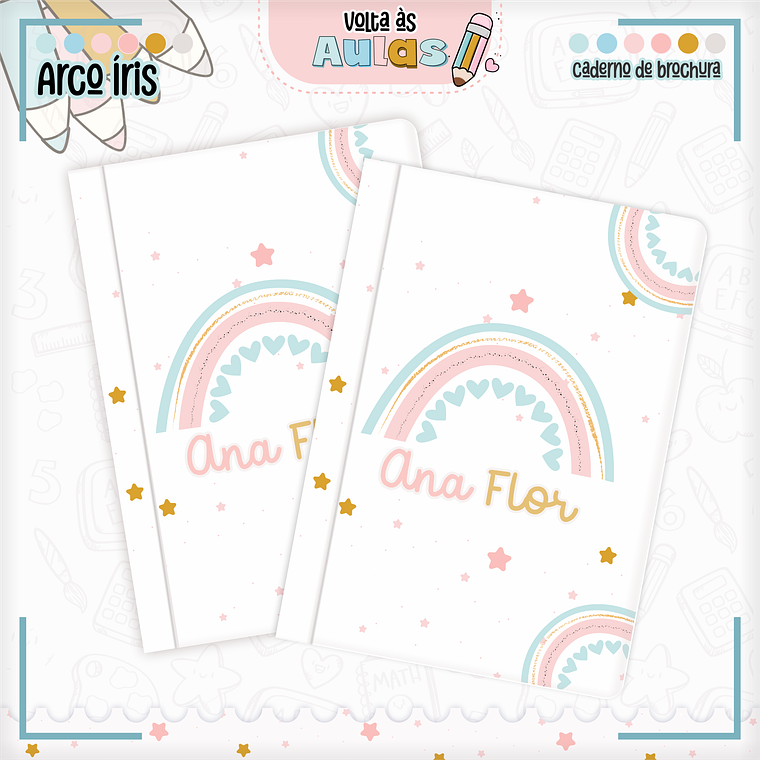 Arquivo Encadernação Kit Escolar - Arco-Íris 2