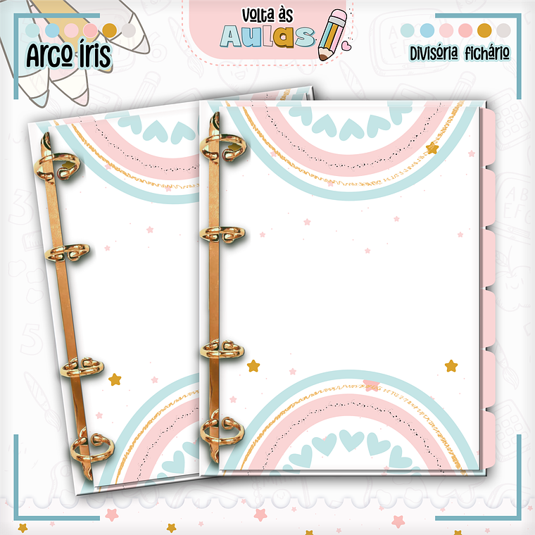 Arquivo Encadernação Kit Escolar - Arco-Íris 5