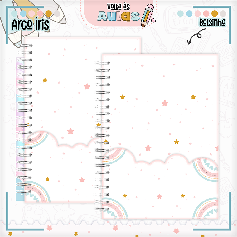 Arquivo Encadernação Kit Escolar - Arco-Íris 6