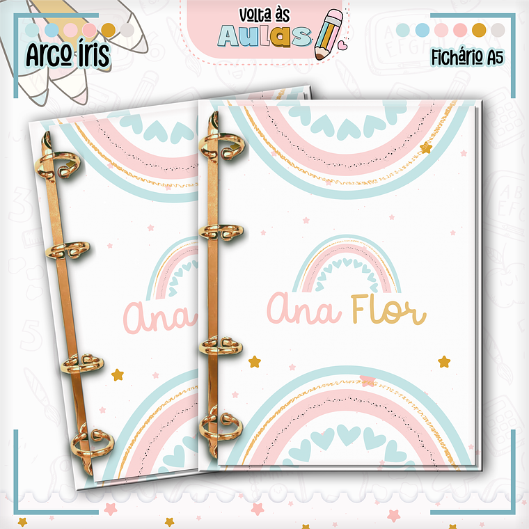 Arquivo Encadernação Kit Escolar - Arco-Íris 9